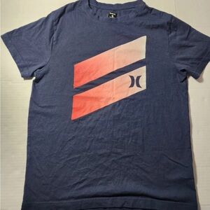 Hurley Men's Navy Tee with Pink Graphic